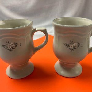 COPY - Pfaltzgraff Heirloom set of 2 pedestal/footed tea coffee mugs
